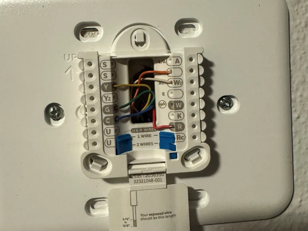 Thermostat wiring inspected during furnace diagnostics